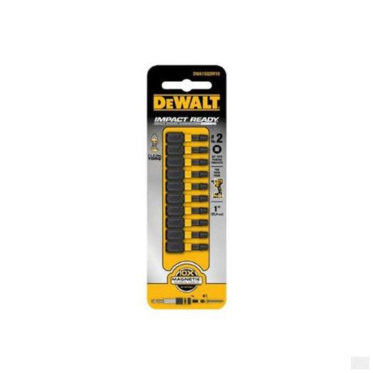 DeWalt FlexTorq Magnetic Screw Square-Head Impact Drill Bits - #2 x 1-in L 10pc DWA1SQ2IR10