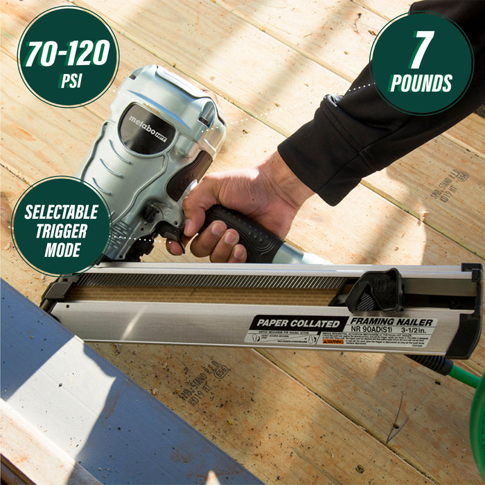 Metabo HPT 3-1/2" Paper Collated Framing Nailer [NR90ADS1M]