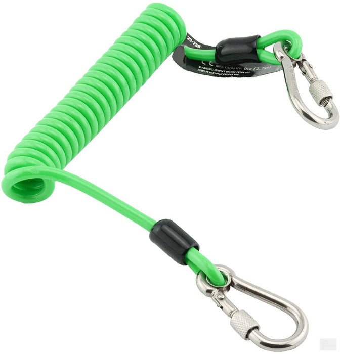 PRIMEGRIP 6 LB Dual Carabiner Coil Lanyard - 70" [23-738]