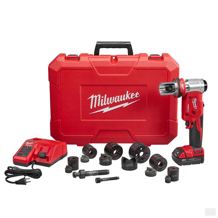 Milwaukee Tool M18 Lithium-Ion Cordless Force Logic 6T Knockout Tool 1/2 inch to 2 inch Kit (2677-21)