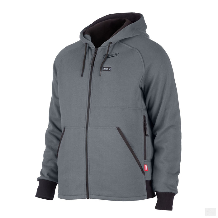 Milwaukee Tool Men's M12 12-Volt Lithium-Ion Cordless Grey Heated Jacket Hoodie Kit w/ (1) 2.0 Ah Battery (306G-21)