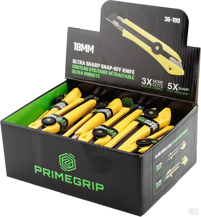 PRIMEGRIP 18 Mm Ultra Sharp Snap-off Knife - Bulk [36-199]