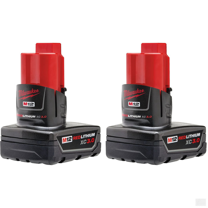 Milwaukee M12 REDLITHIUM XC 3.0Ah Battery - 2 Piece [48-11-2412]
