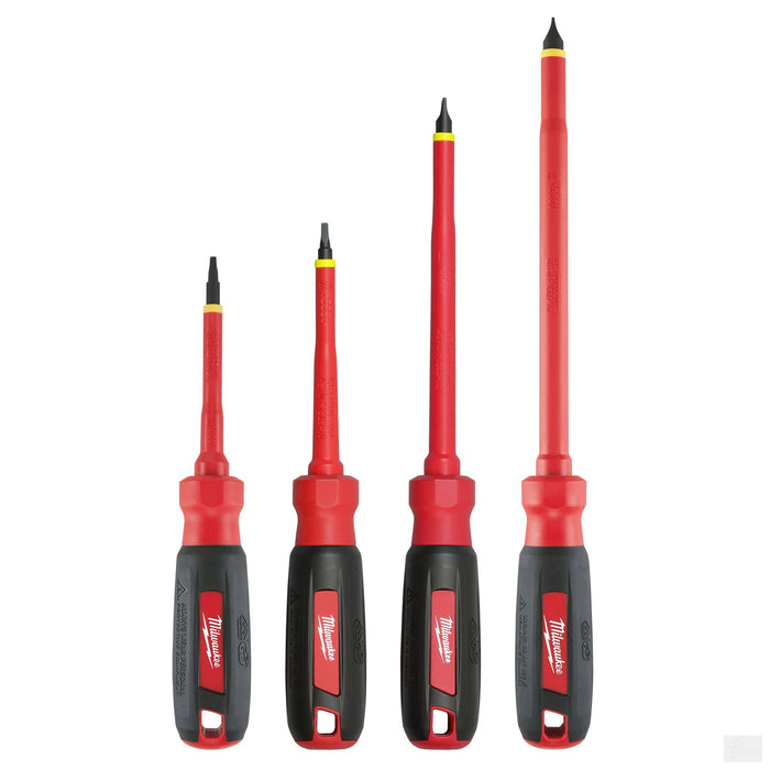 Milwaukee 4 PC 1000V Insulated Screwdriver Set with Square Recess (48-22-2205)