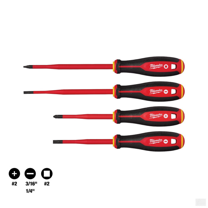 Milwaukee 4pc 1000V Insulated Slim Tip Screwdriver Set (48-22-2219)