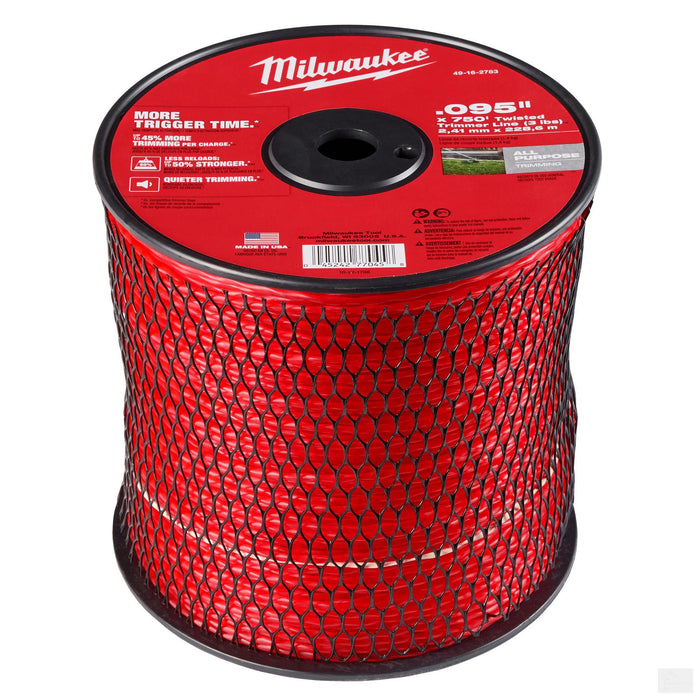 Milwaukee .095" x 750’ (3 lbs.) Twisted Trimmer Line (49-16-2783)
