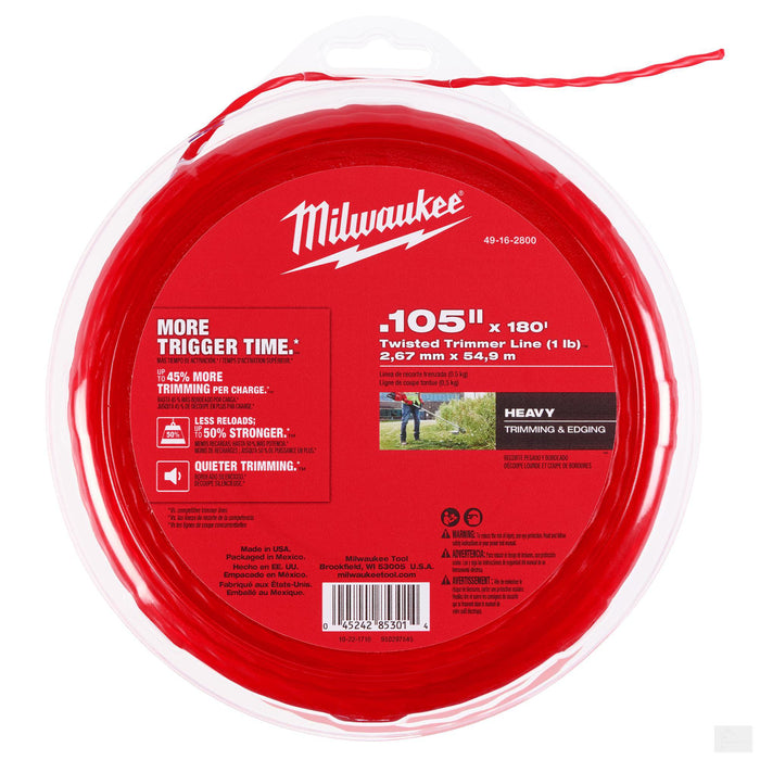 Milwaukee .105" x 180’ (1 lb.) Twisted Trimmer Line (49-16-2800)