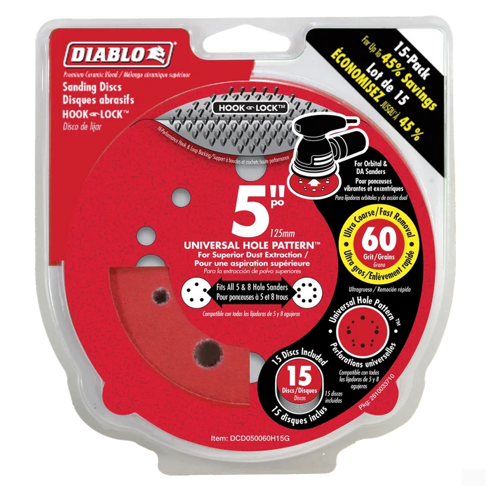 Diablo 5" ROS DISC HOOK & LOCK™ 60 GRIT - 50PK