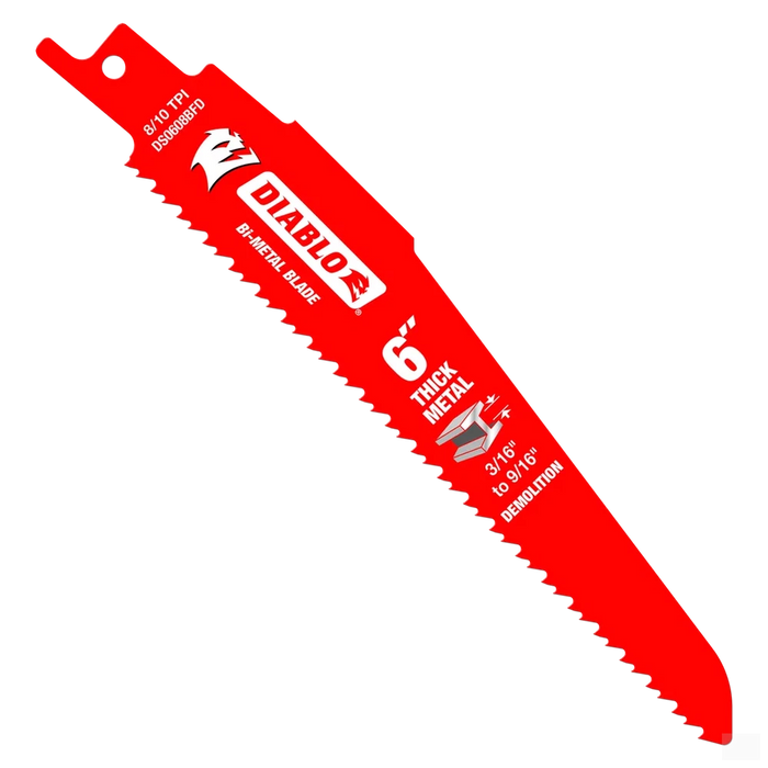 DIABLO 6 in. 8/10 TPI Bi-Metal Reciprocating Saw Blade for Thick Metal/Demolition