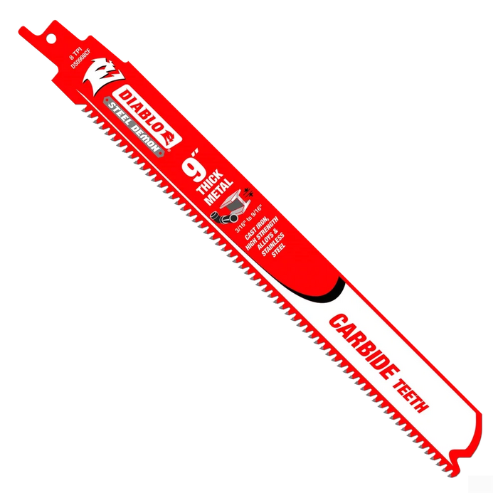 DIABLO 9" 8TPI Steel Demon™ Carbide Teeth Reciprocating Saw Blades for Thick Metal (DS0908CF10)