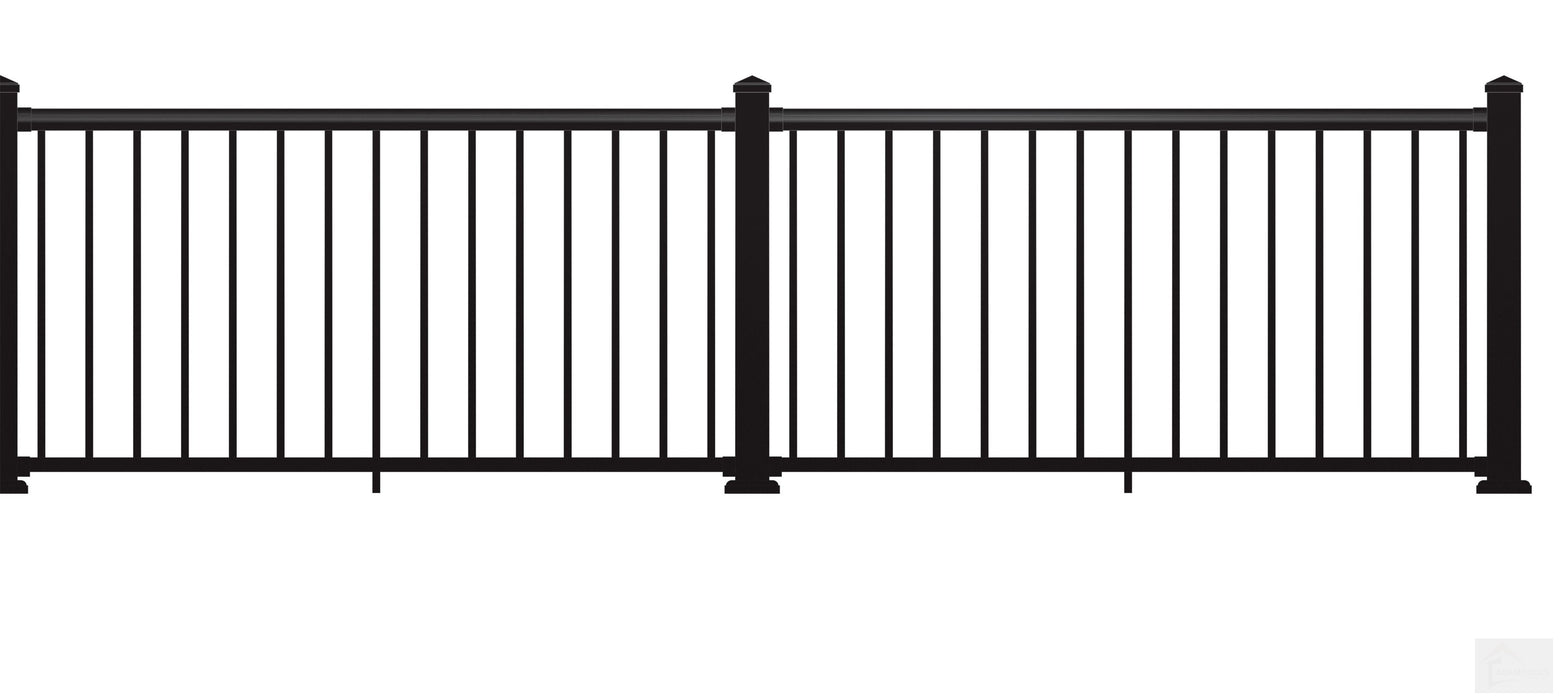 Nuvo Iron 8' Aluminum Deck Railing Kit (Black) [BLSARK836D]