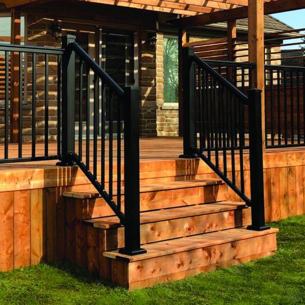 Nuvo Iron 6' Aluminum Stair Railing Kit 36in (Black) [BLSARK636S]