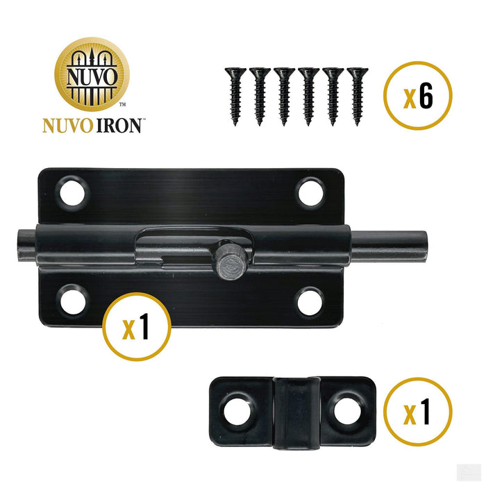 Nuvo Iron 4″ Heavy Duty Barrel Slide Bolt Lock (BBSBL4/B)