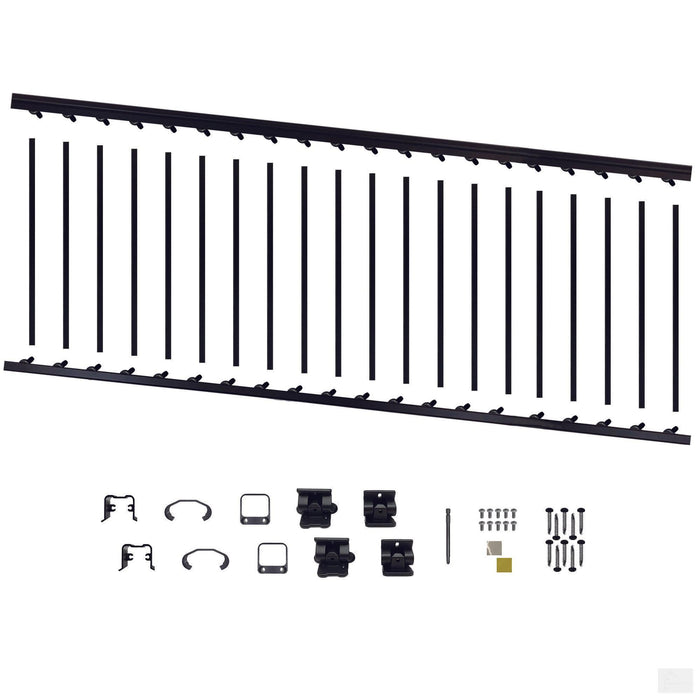 Nuvo Iron 8' Aluminum Stair Railing Kit 36 in (Black) C2 [BLSARK836S]