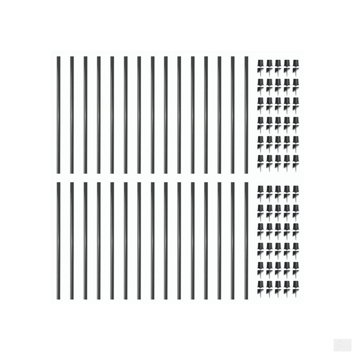 Nuvo Iron Contractor Value Pack – 26″ Round Balusters (30 pcs) with Connectors for Deck & Stair Railings {CR-26}