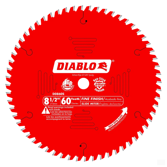 Diablo 8-1/2 in. x 60 Tooth Fine Finish Saw Blade