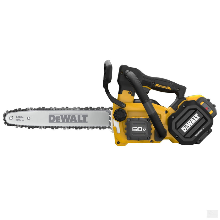 Dewalt 60V MAX* 14 in. Brushless Cordless Top Handle Chainsaw Kit (DCCS674X2-CA)