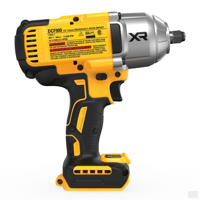 DEWALT 20V MAX XR 1/2 High Torque Impact Wrench Hog Ring (Tool Only) {DCF900B}