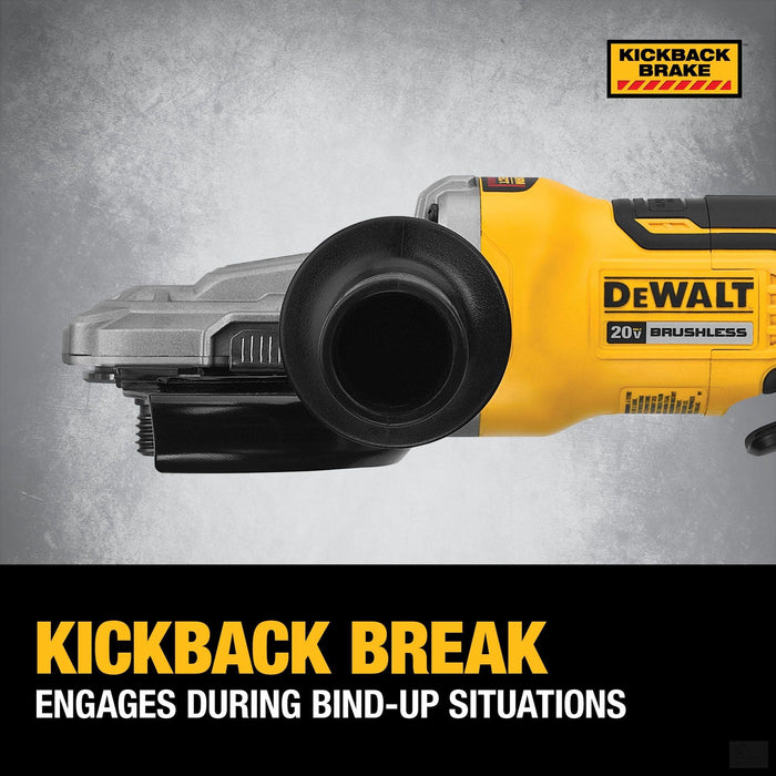 Dewalt 20V MAX* XR® 5 in. Flathead Paddle-Switch Small Angle Grinder with KICKBACK BRAKE™ (Tool Only) {DCG413FB}