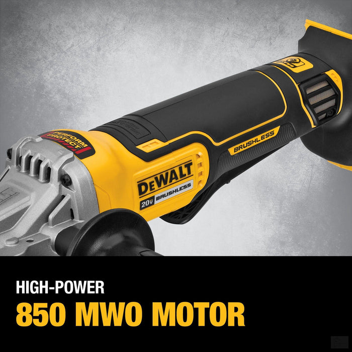 Dewalt 20V MAX* XR® 5 in. Flathead Paddle-Switch Small Angle Grinder with KICKBACK BRAKE™ (Tool Only) {DCG413FB}