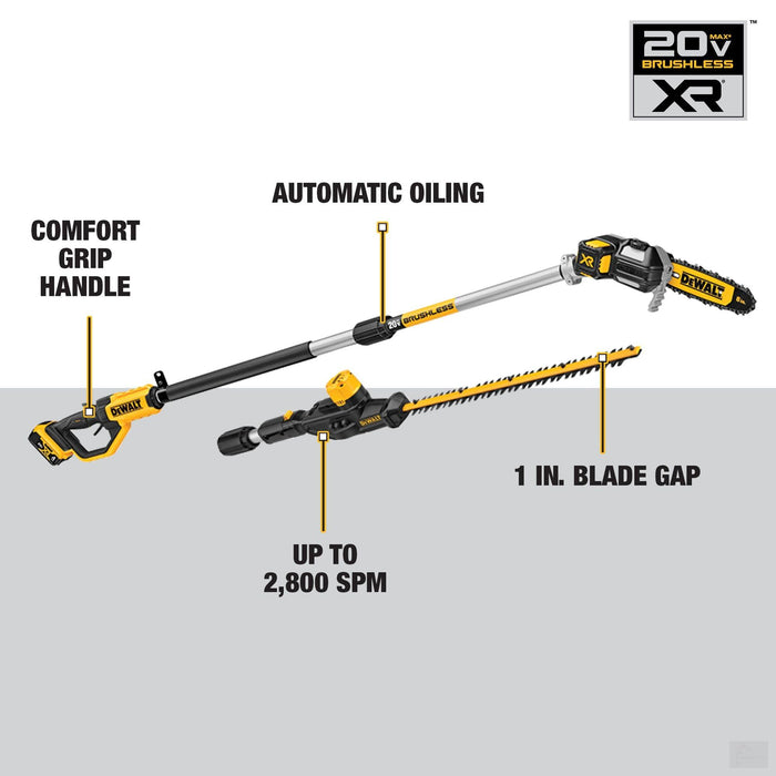 DEWALT 20V MAX Cordless Pole Saw and Pole Hedge Trimmer 4.0Ah Combo Kit (DCKO86M1)