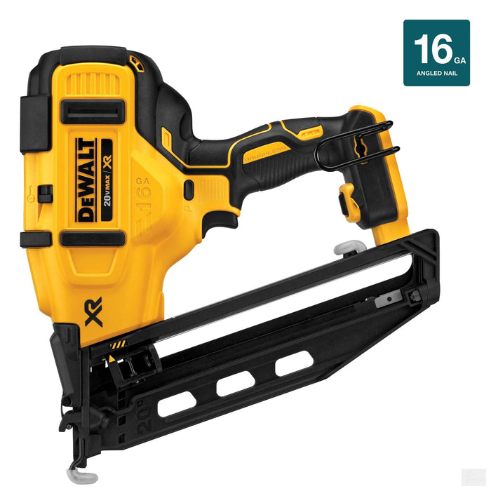 DEWALT 20V MAX XR Lithium-Ion Cordless Brushless 16-Gauge Angled Finish Nailer (Tool-Only) {DCN660B}