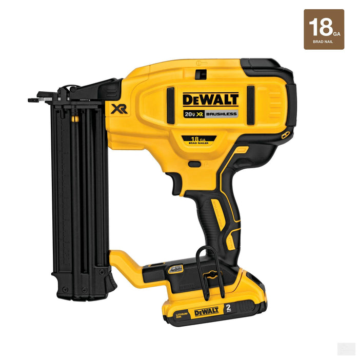 Dewalt 20V MAX Lithium-Ion 18-Gauge Cordless Brad Nailer Kit with 2Ah Battery, Charger and Bag (DCN680D1)