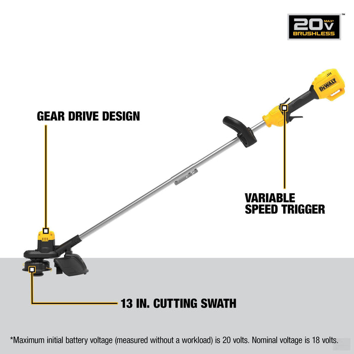 Dewalt 20V MAX* 13 in. Cordless String Trimmer With Charger and 4.0Ah Battery (DCST925M1)