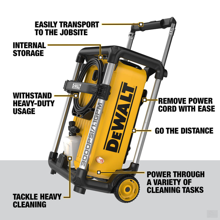 Dewalt 3000 MAX PSI* 1.1 GPM 15 AMP Brushless Jobsite Electric Water Pressure Washer (DWPW3000)