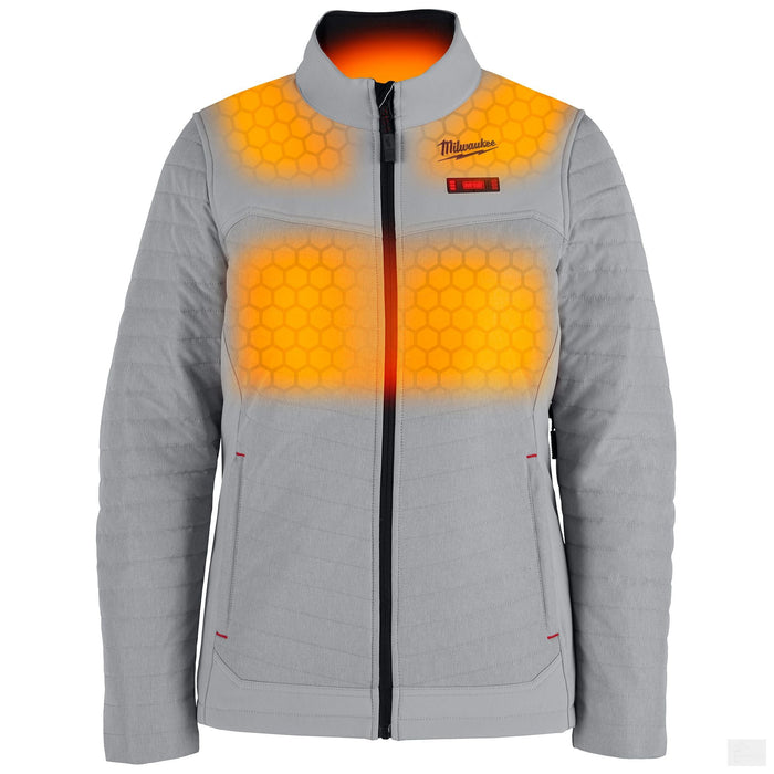 Milwaukee Women's M12 AXIS Gray Heated Jacket Kit (F102G-21)