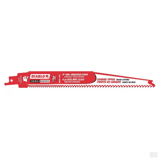 Diablo DS0906VCW3C Demo Demon 9″ 5/7-TPI Carbide Reciprocating Saw Blade 3pk Wood w/Nails