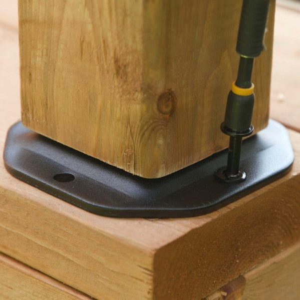 Nuvo Iron 4″ x 4″ Heavy Duty Wood Post Connector Plate