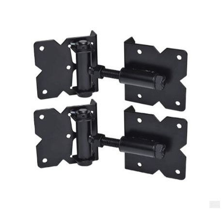 Nuvo Iron Heavy Duty Self-Closing Adjustable Gate Hinges | Galvanized Steel
