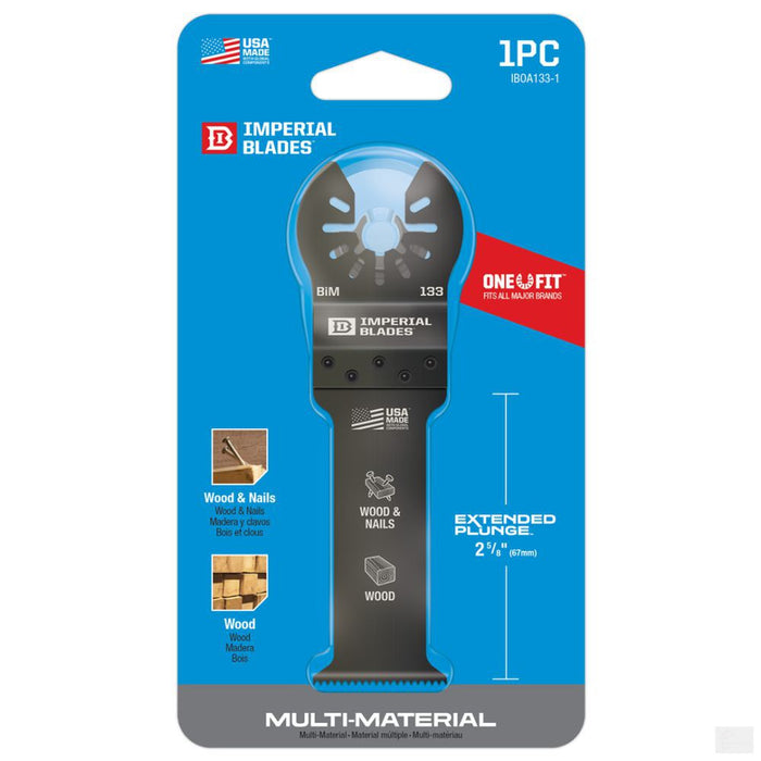 Imperial Blades One Fit 1-1/4in Extended Plunge Thick Wood Blade, 1PC [IBOA133-1]