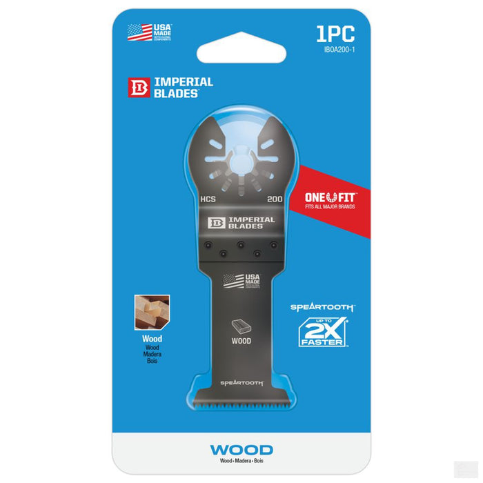 Imperial Blades One Fit 1-3/8in Speartooth Fast Cut Wood Blade, 1PC [IBOA200-1]