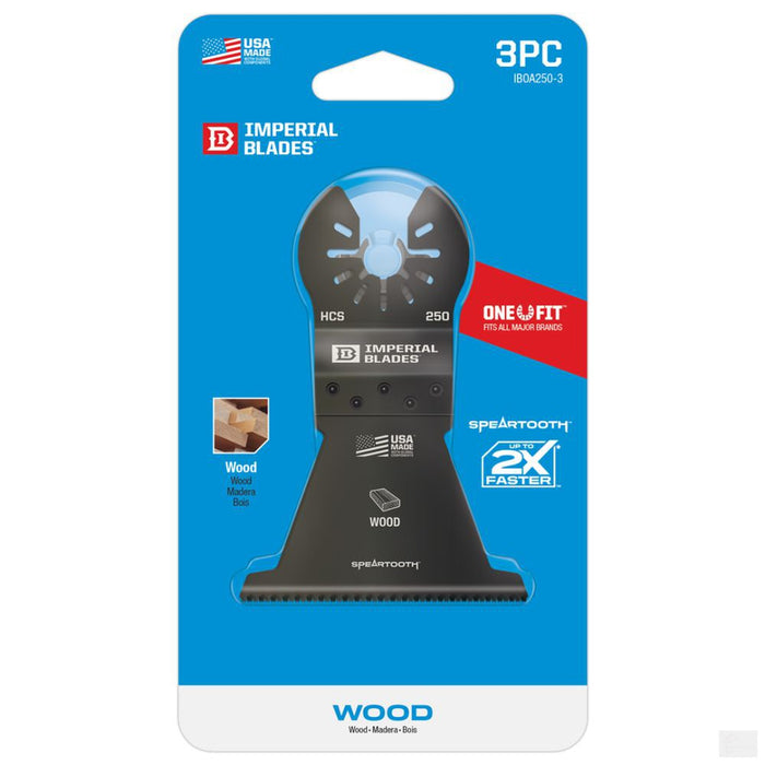 Imperial Blades One Fit 2-1/2in Speartooth Fast Cut Wood Blade, 3PC [IBOA250-3]
