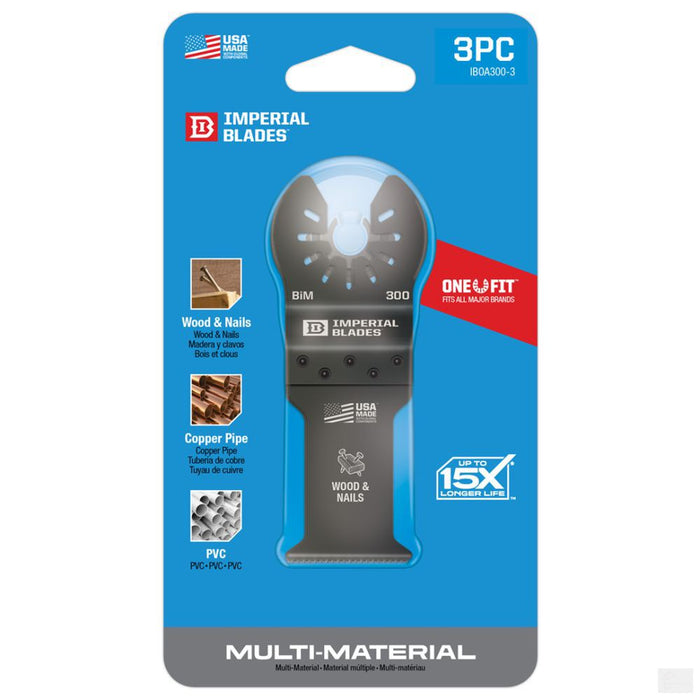 Imperial Blades One Fit 1-1/4in Standard Wood and Nails Blade - 3PC [IBOA300-3]