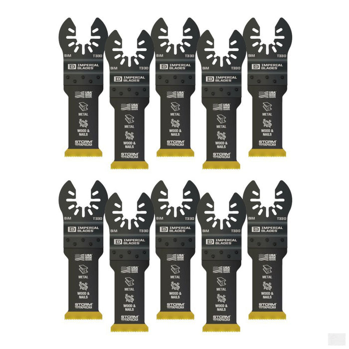 Imperial Blades 1-1/4" Titanium Enhanced Metal/Wood Oscillating Saw Blade, 10PC [IBOAT330-10]