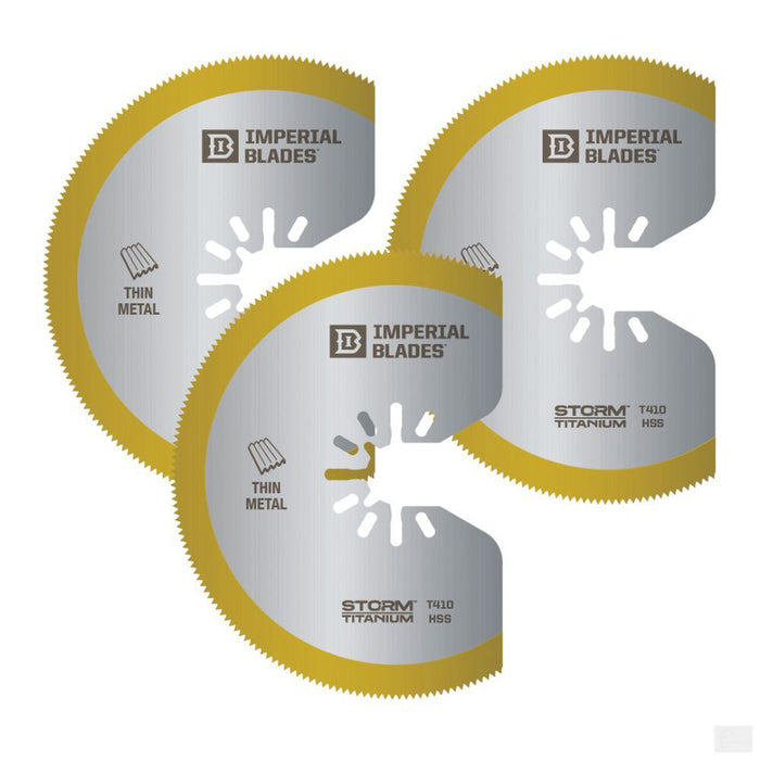 Imperial Blades One Fit™ 3-1/8" Storm Titanium Thin Metal Segment Blade, 3PC [IBOAT410-3]