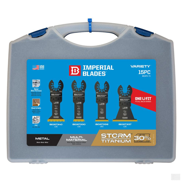 Imperial Blades One Fit Storm Titanium Metal/Wood Variety Pack, 15PC Case [IBOATV-15]