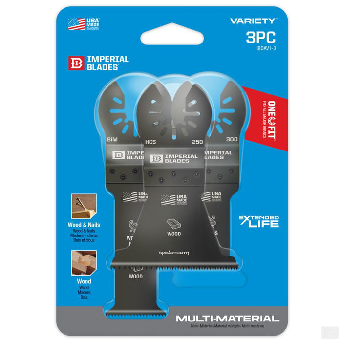 Imperial Blades One Fit Standard Wood Variety Pack - 3PC [IBOAV1-3]