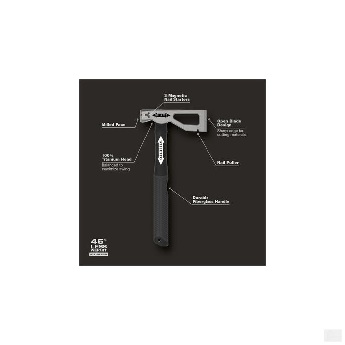 Stiletto 10oz Titanium Roofing/Lathers Hatchet [LATHAXE10-F]