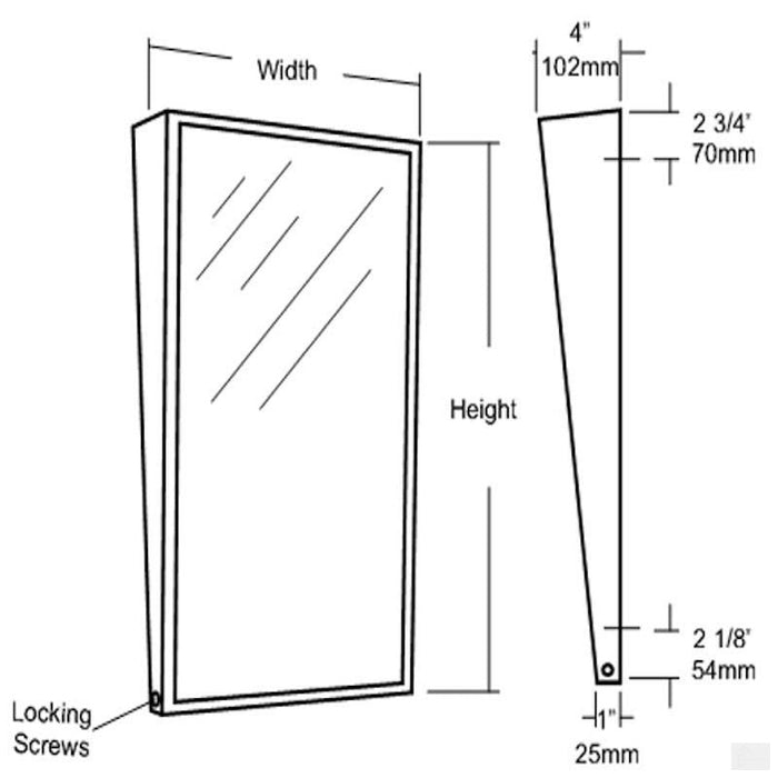 Fixed Tilt Angle Frame Mirror MSFAT-18×24