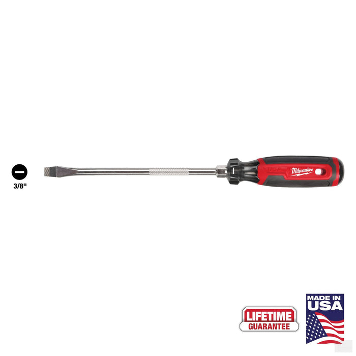 Milwaukee 8in CUSHION GRIP SCREWDRIVER - 3/8in SLOTTED (MT209)