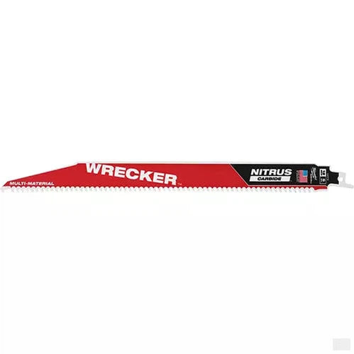 Milwaukee Tool 9 in. 6 TPI WRECKER Nitrus Carbide Teeth Multi-Material SAWZALL Reciprocating Saw Blade (5-Pk) 48-00-5572