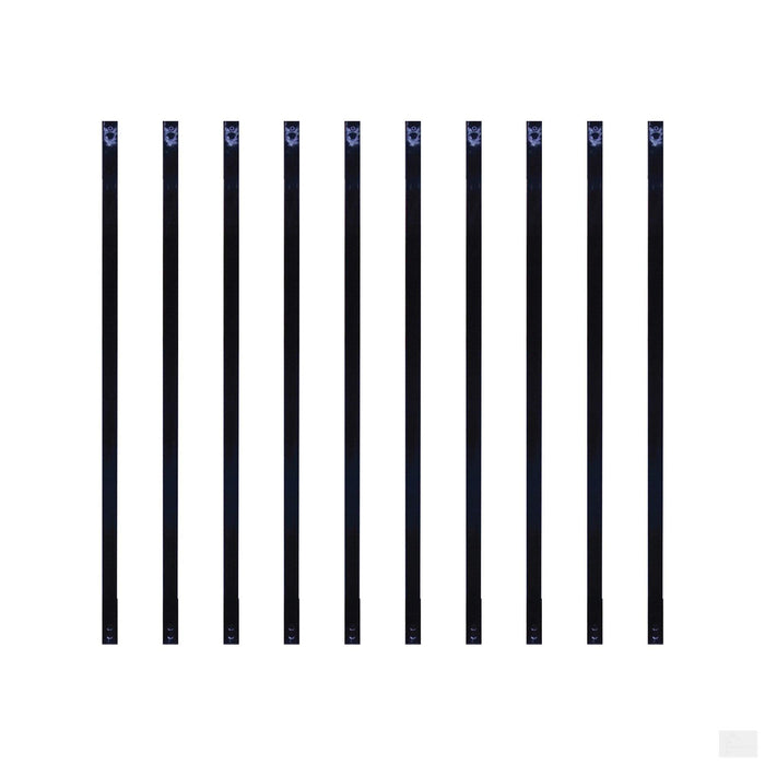 Nuvo Iron Rectangular Balusters – 38″ Long x 1″ Wide Black Galvanized Steel Balusters (10 pcs) {RCTB38}
