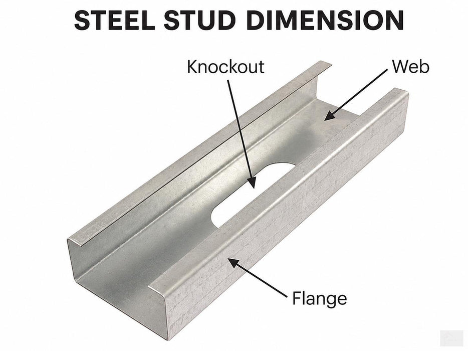 25GA 18 mils Non-Load Bearing Steel Stud 1-1/4" Flange 2-1/2" (64mm)