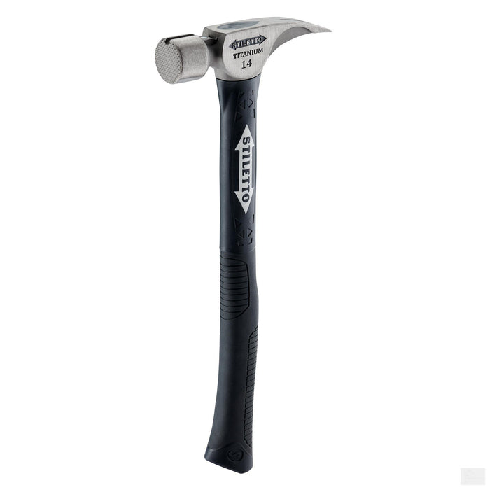 Stiletto 14 oz Titanium Milled Face Hammer with 18 in. Hybrid Fiberglass Handle (TI14MC-F)