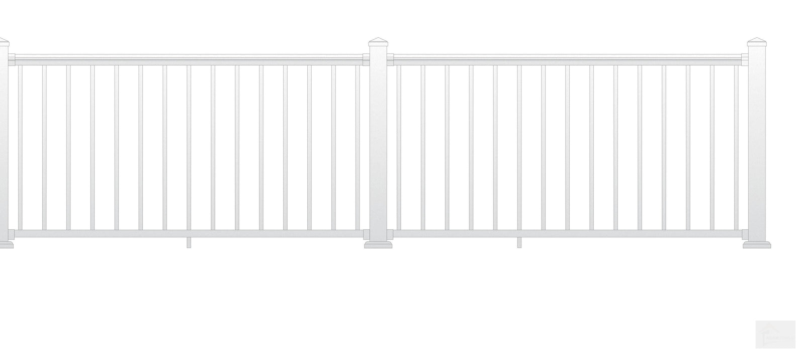 Nuvo Iron 8' Aluminum Deck Railing Kit (White) [WHSARK842D]