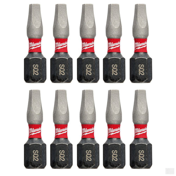 MILWAUKEE SHOCKWAVE™ Square Recess #2 Insert Bit 10PK [48-32-5008]